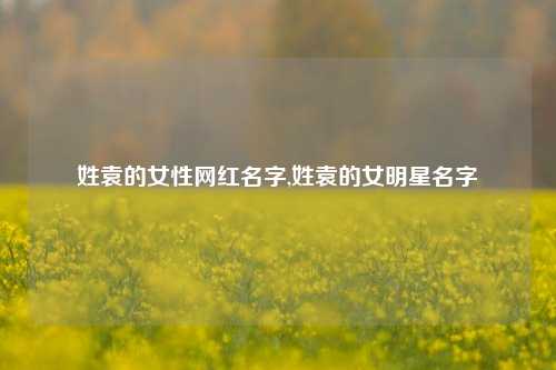 姓袁的女性网红名字,姓袁的女明星名字