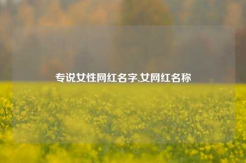 专说女性网红名字,女网红名称