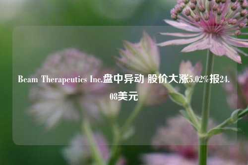 Beam Therapeutics Inc.盘中异动 股价大涨5.02%报24.08美元