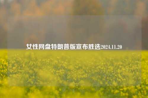 女性网盘特朗普版宣布胜选2024.11.20