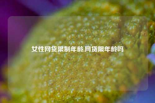 女性网贷限制年龄,网贷限年龄吗