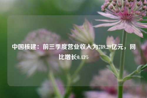 中国核建：前三季度营业收入为789.29亿元，同比增长0.43%