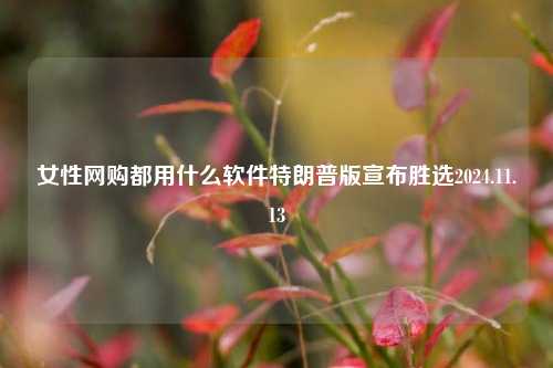 女性网购都用什么软件特朗普版宣布胜选2024.11.13