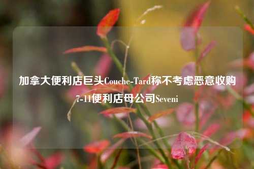 加拿大便利店巨头Couche-Tard称不考虑恶意收购7-11便利店母公司Seveni