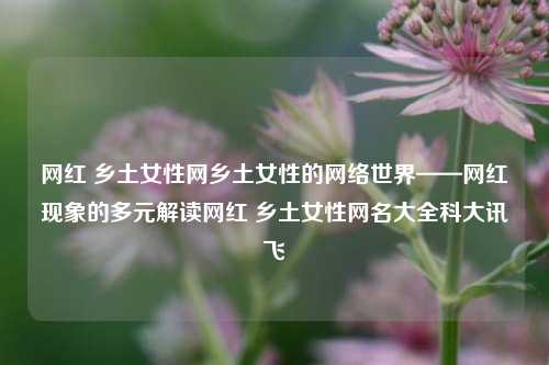 网红 乡土女性网乡土女性的网络世界——网红现象的多元解读网红 乡土女性网名大全科大讯飞