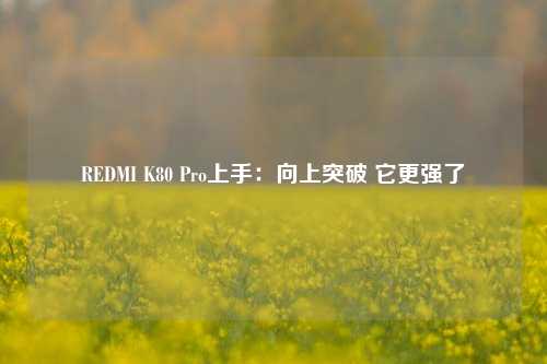 REDMI K80 Pro上手：向上突破 它更强了