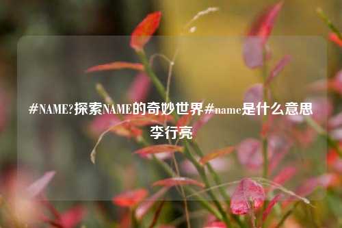 #NAME?探索NAME的奇妙世界#name是什么意思李行亮