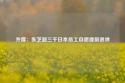 外媒：东芝超三千日本员工自愿提前退休