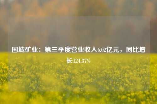 国城矿业：第三季度营业收入6.02亿元，同比增长124.37%